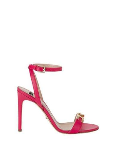 Leather pin sandals ; Inside, genuine leather ; Outsole, genuine leather