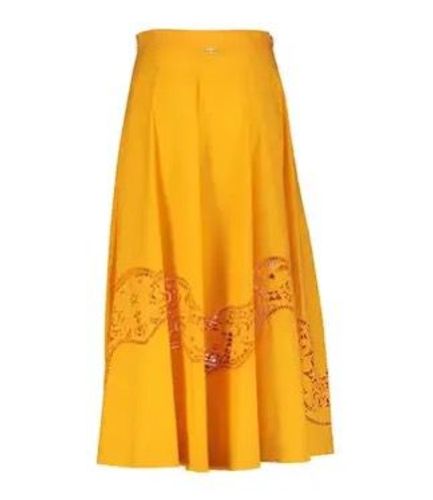 Long skirt in broderie anglaise poplin