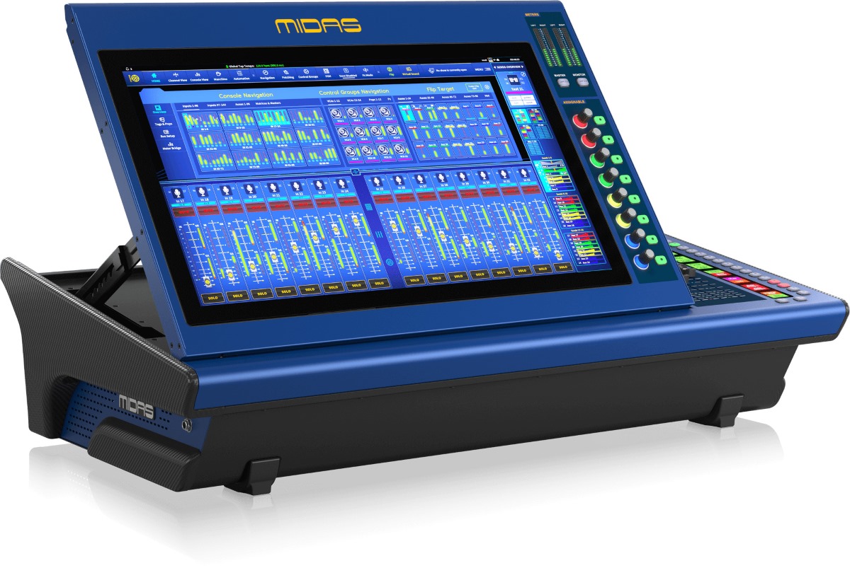 קונסולה דיגיטלית Midas HD96-AIR-CC-IP – 144 ערוצים, 123 Bus ומסך מגע 21"