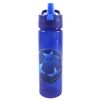 בקבוק שתייה שקוף מפלסטיק 600 מ"ל עם לחצן ופיה נשלפת - ליגת האלופות
