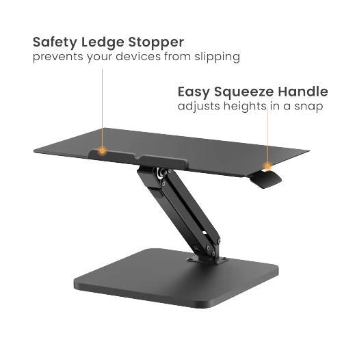 מעמד מחשב נייד ארגונומי פנואמטי עם הטייה DWS36-02