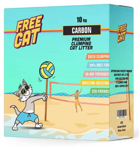 FREE CAT חול מתגבש לחתול פחם פעיל 10 ק