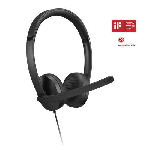 אוזניות קשת חוטיות Lenovo USB-A Wired Stereo Headset Gen 2 4XD1P83425 