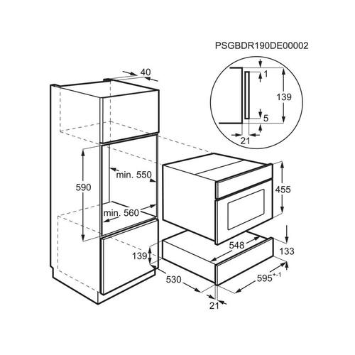 מגירת חימום 6 מע' Electrolux KBD4Z זכוכית שחורה