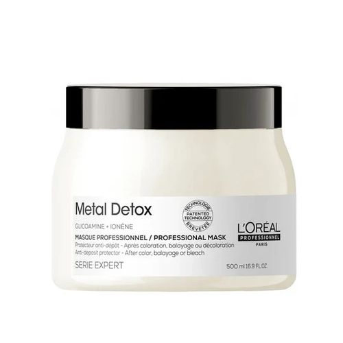 Loreal לוריאל מסכה מטאל דיטוקס להגנה לאחר צביעה, בליאג' או הבהרה 500ML 