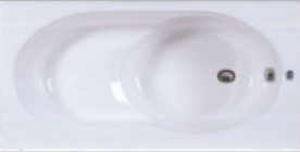 אמבטאמבטיה אקרילית 120/70 MTI-24 מעוגלת לבן מבריקיה אקרילית 120/70 מעוגלת דגם 01