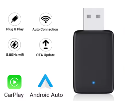 מתאם / ממיר מתאם לרכב CarPlay ו-Android Auto מחוטי לאלחוטי