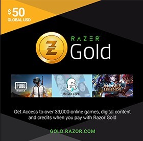 קוד Razer Gold 50 דולר – גלובלי (קוד דיגיטלי)