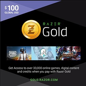 קוד Razer Gold 100 דולר – גלובלי (קוד דיגיטלי)