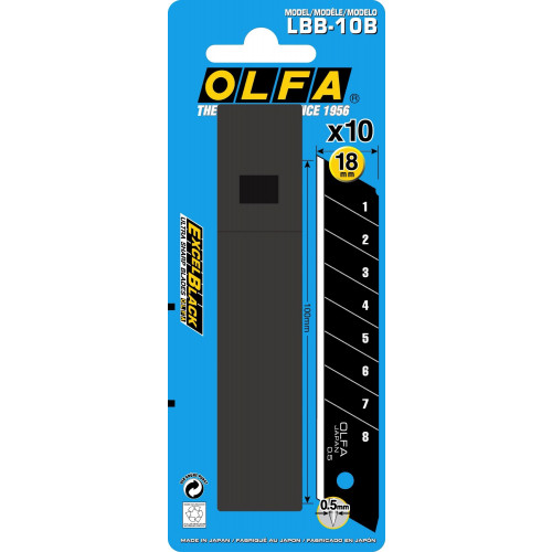 להבים מחוזקים לסכין רחב דגם LBB-10 מתוצרת OLFA