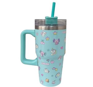 כוס תרמית שומרת קור חום עם קש 590 מ"ל - קוואי