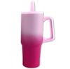 כוס תרמית שומרת קור חום עם קש 900 מ"ל - ורוד