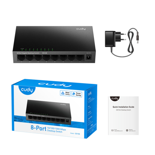 מתג לא מנוהל Cudy GS108 8-Port Gigabit 10/100/1000Mbps Unmanaged Switch