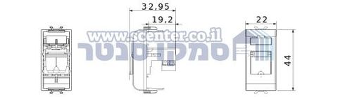 שקע טלפון בתקן בינלאומי 1 מודול Gewiss Chorus RJ11