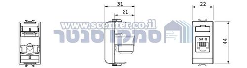 שקע את'רנט 1 מודול Gewiss Chorus RJ45