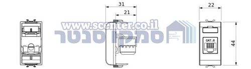 שקע את'רנט ללא כלים 1 מודול Gewiss Chorus RJ45