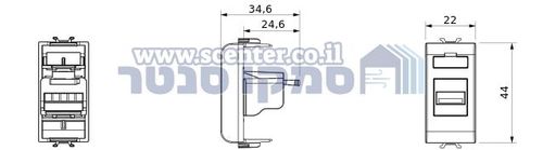 שקע טעינה 1 מודול Gewiss Chorus usb 2A