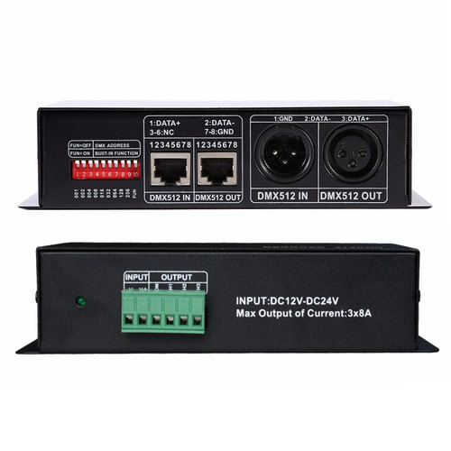 מפענח  DMX512 RGB  3ch decoder  