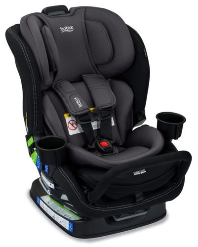 כיסא בטיחות צר פופלר אס קליק טייט Poplar S ClickTight עם מוט אנטיריבאונד, כרית ראש ובד ללא כימיכלים - שחור/אפור Stone Onyx