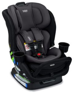 כיסא בטיחות צר פופלר אס קליק טייט Poplar S ClickTight עם מוט אנטיריבאונד, כרית ראש ובד ללא כימיכלים - שחור/אפור Stone Onyx