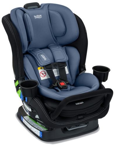 כיסא בטיחות צר פופלר אס קליק טייט Poplar S ClickTight עם מוט אנטיריבאונד, כרית ראש ובד ללא כימיכלים - כחול Arctic Onyx