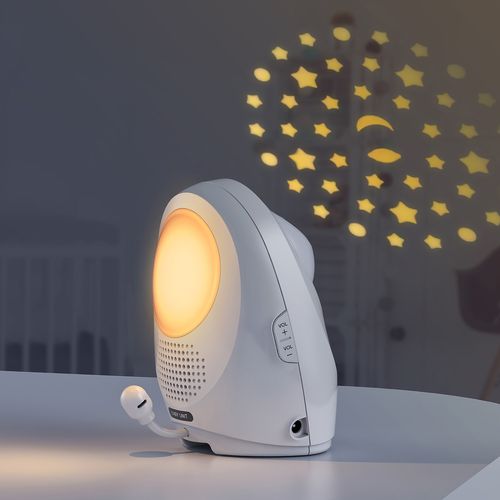 אינטרקום דו-כיווני לתינוק DM1212 בטכנולוגיית DECT 6.0 לצליל נקי עם מקרן תקרה מנגן ומד טמפרטורה