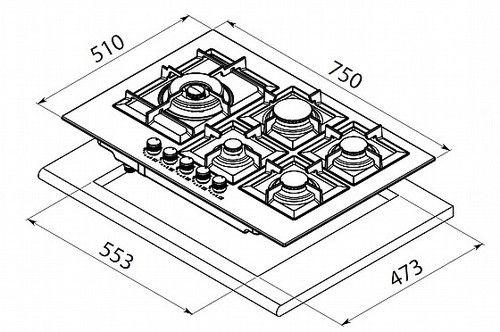 כיריים גז Ly Vent HO-Z-55 