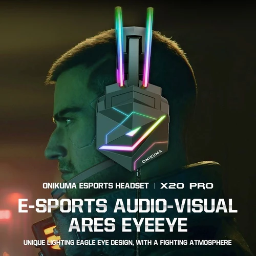 אוזניות גיימינג מקצועיות Onikuma X20 עם סאונד 7.1 ערוצים