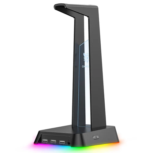 רכזת RGB + יציאה לאוזניות/מיקרופון + מעמד אוזניות - מבית Onikuma דגם ST-2