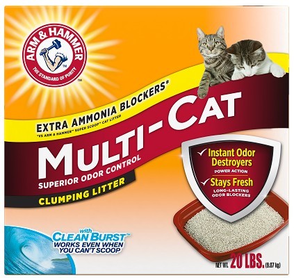 ארם אנד האמר Arm & Hammer- קרטון חול מתגבש לחתול Multi Cat לנטרול ריחות מקסימלי 9 ק