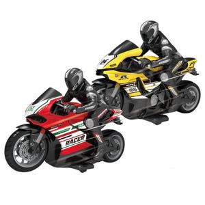אופנוע ספורט על שלט MOTO Racer Sportgo עם דמות רוכב (מגוון צבעים)