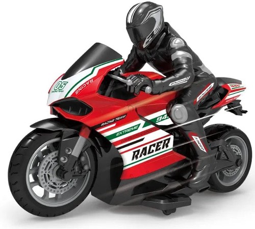 אופנוע ספורט על שלט MOTO Racer Sportgo עם דמות רוכב (מגוון צבעים)