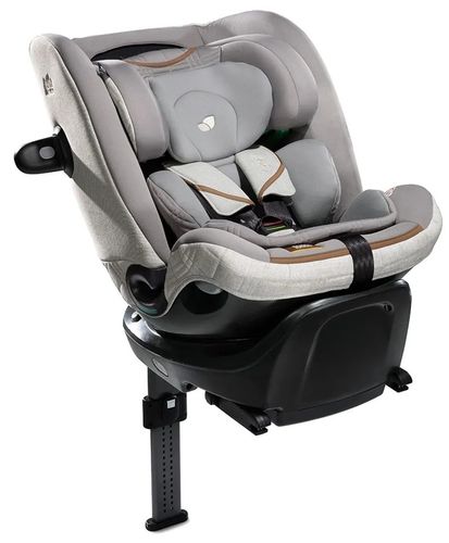 כסא בטיחות מסתובב משולב בוסטר i-Spin XL עם הגנת ראש וצד ובד מנדף - אפור OYSTER
