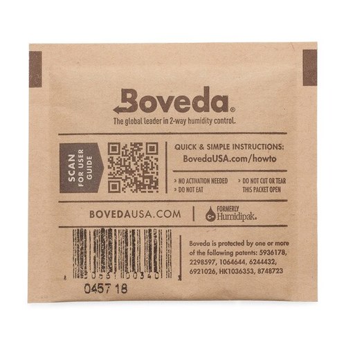 שקית לחות קטנה 8 גרם Boveda - לצמחי מרפא - אריזת ניילון
