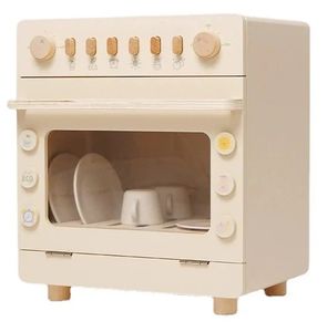 מדיח כלים מעץ לילדים עם כפתורים מגנטיים ואביזרי משחק