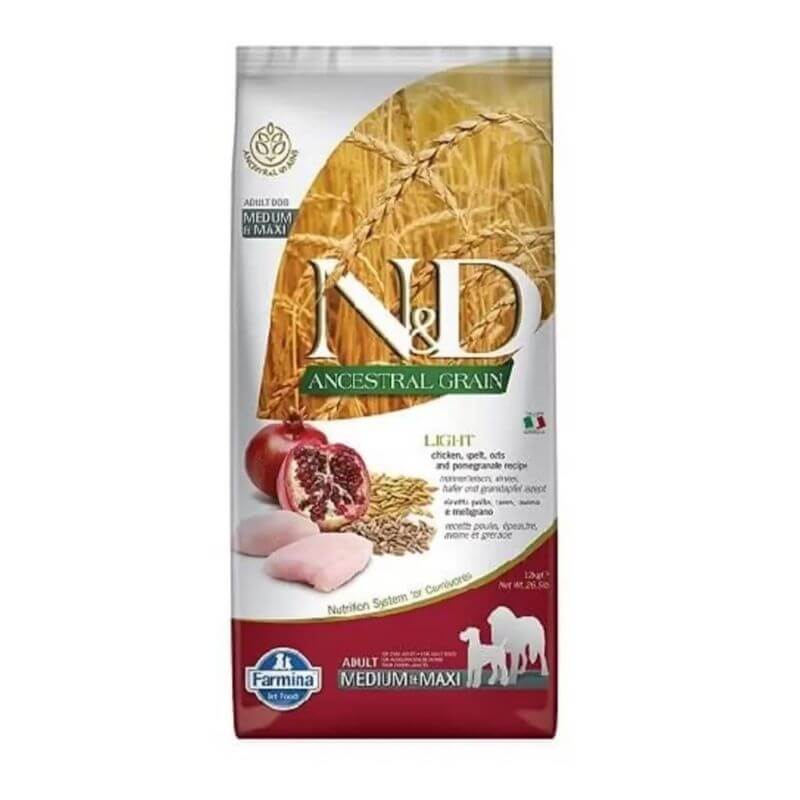 N&D בוגר עוף ורימון לייט 12 ק"ג
