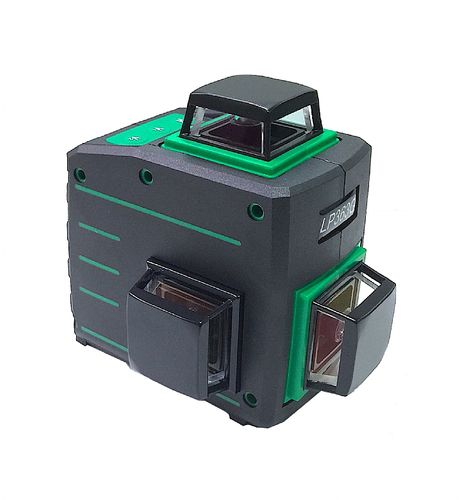 פלס לייזר היקפי LP363G מבית Shatal עם 3 קרני לייזר ירוקות, סימון 360 מעלות, דיוק 0.3 מ