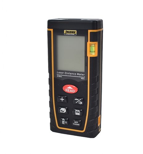 מד מרחק לייזר דיגיטלי SHATAL LDM-40 למדידות מדויקות עד 40 מטר עם מסך LCD מואר ופונקציות מתקדמות לחישוב שטח ונפח