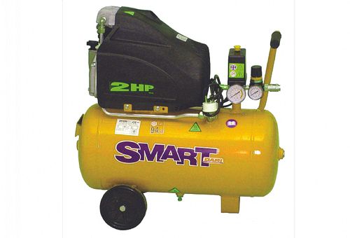 מדחס אויר DARI SMART 25-2500 עם מיכל 25 ליטר ומנוע 2 כוח סוס, כולל חיבור ישיר למנוע ומפסק הגנה, מתאים לשימוש מקצועי במוסכים ובתי מלאכה