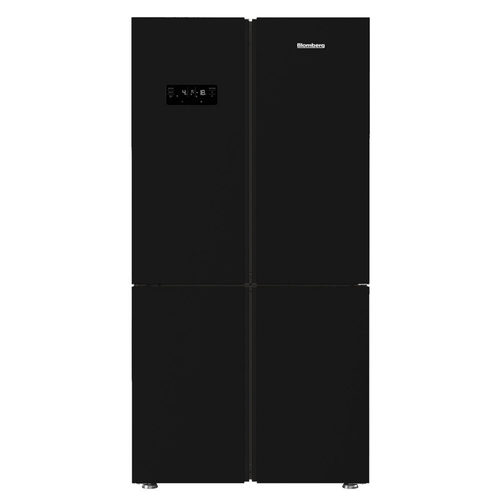 מקרר 4 דלתות Blomberg KQD1644GB כולל התקן שבת ומייצר קרח - גימור זכוכית שחורה 