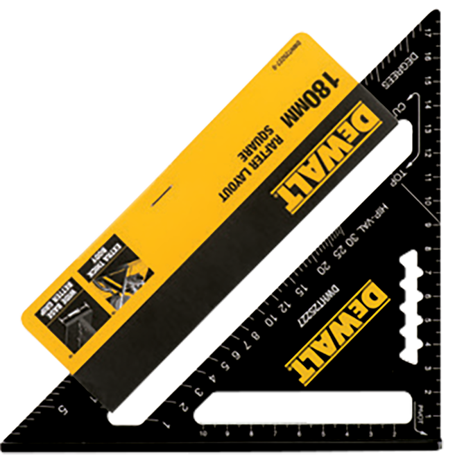 משולש מדידה לנגרות 18 ס"מ DEWALT DWHT 25227-0