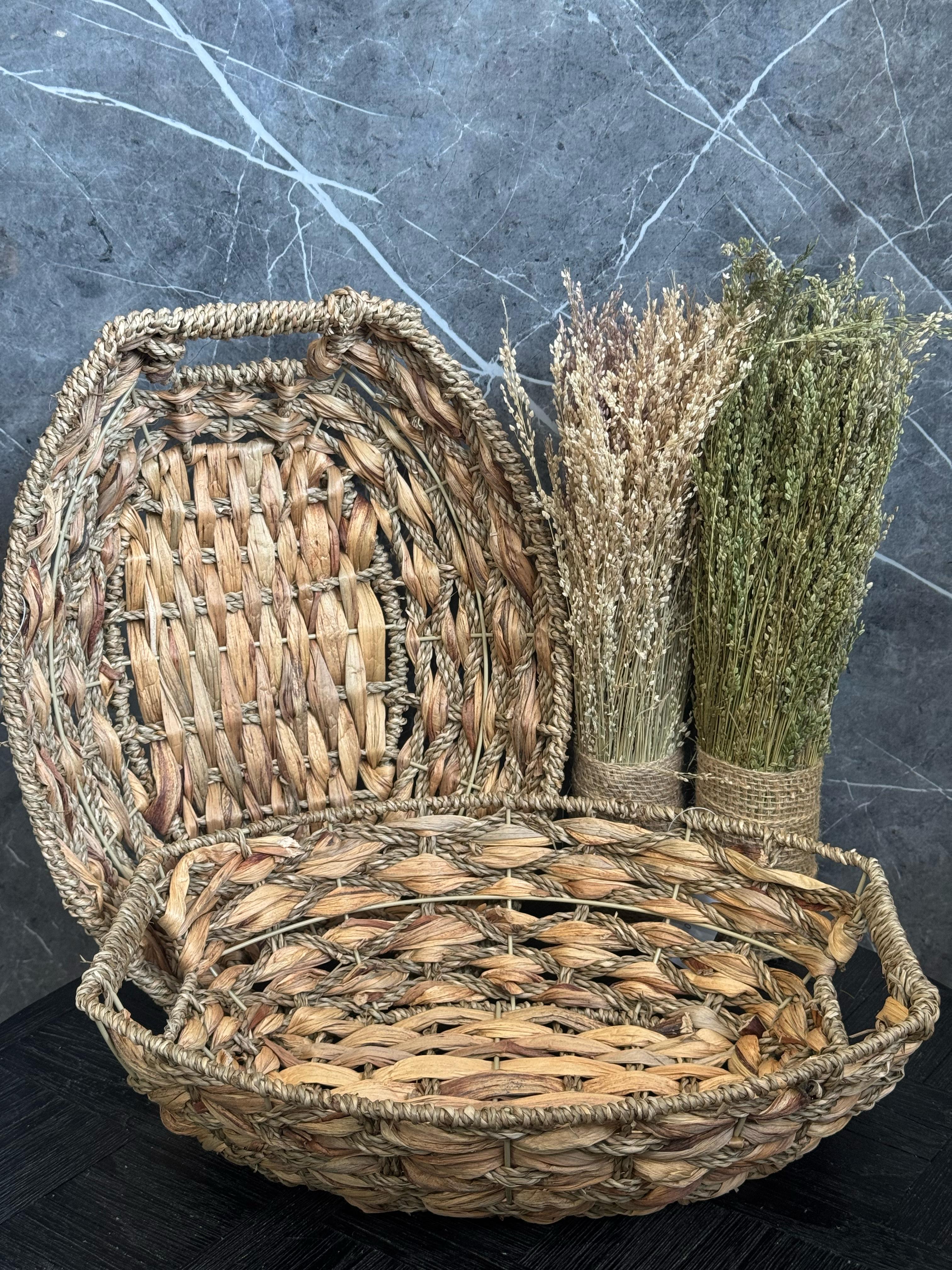 קערת קש קלוע אובלי 10*30*37 ס"מ