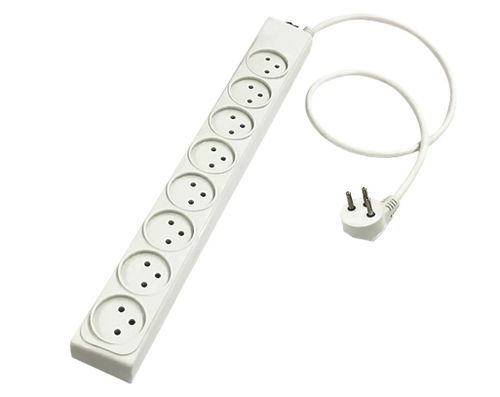 רב שקע 8 שקעים + כבל מאריך 3 מטר בלי מפסק רב כח בתי תקע מקט 510803 Waisbord 16A RKH8