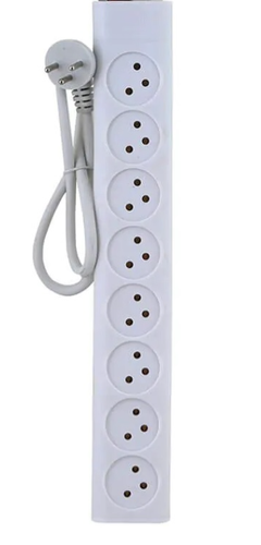 רב שקע 8 שקעים + כבל מאריך 3 מטר בלי מפסק רב כח בתי תקע מקט 510803 Waisbord 16A RKH8