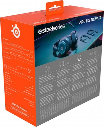 אוזניות גיימינג חוטיות SteelSeries Arctis Nova 3 - צבע שחור
