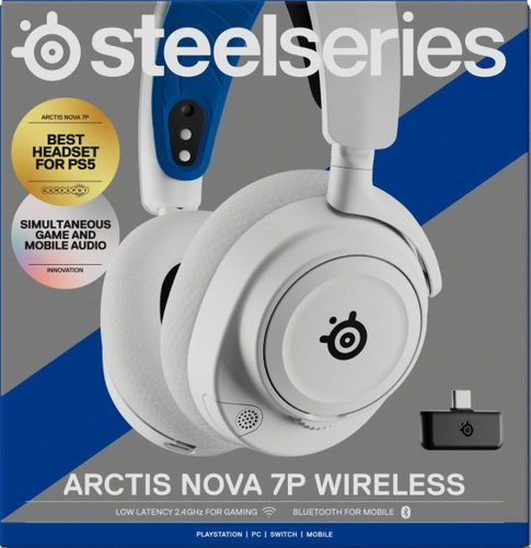 אוזניות גיימינג אלחוטיות SteelSeries Arctis Nova 7P Wireless - צבע לבן