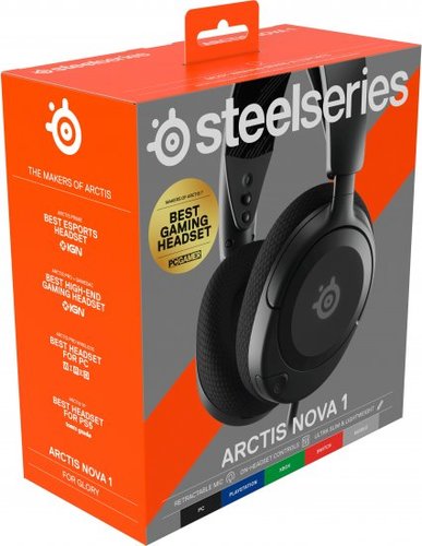 אוזניות גיימינג חוטיות SteelSeries Arctis Nova 1 - צבע שחור