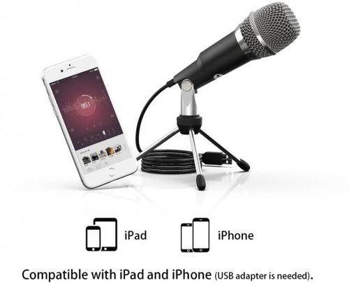 מיקרופון שולחני עם מעמד Fifine K668 USB Cardioid Condenser - צבע שחור