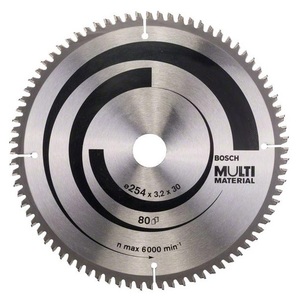 להב Multi Material לעץ ואלומיניום "10 (254 מ"מ) - 80 שיניים Bosch 2608642201 בוש
