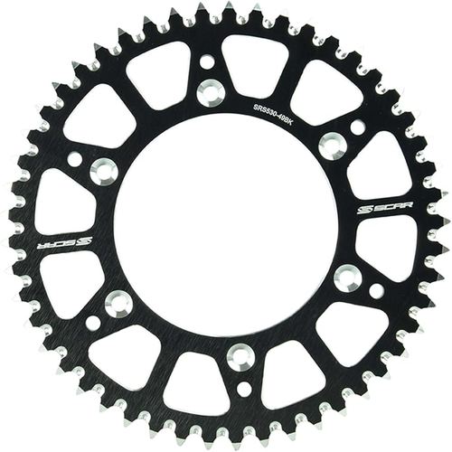 גלגל שיניים אלומיניום אחורי SCAR RACING לאופנוע KTM SX85 04-25 צבע שחור